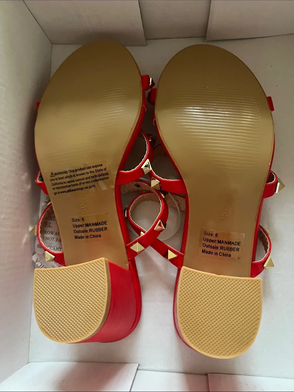 Olivia Miller Red Studded Platform Sandals